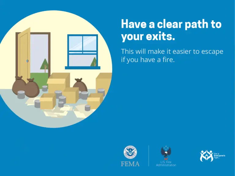 Fire safety reminder: keep exits free of clutter for a safe and swift evacuation route.